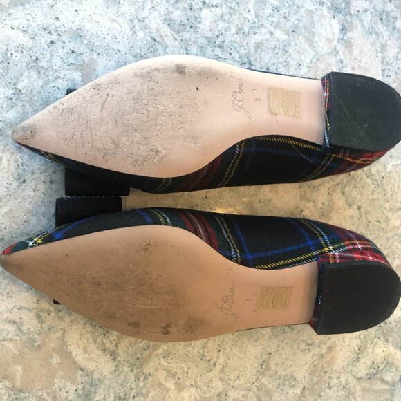 J Crew Women's Tartan and crystal ballet flat size 8 - Picture 3 of 6